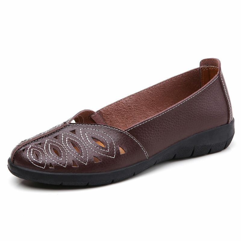 Kvinnersømmer Hule Komfortable Pustende Sklisikre Uformelle Slip-on-loafers