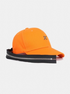 Lang Glidelås Bak Design Broderi Baseball Cap