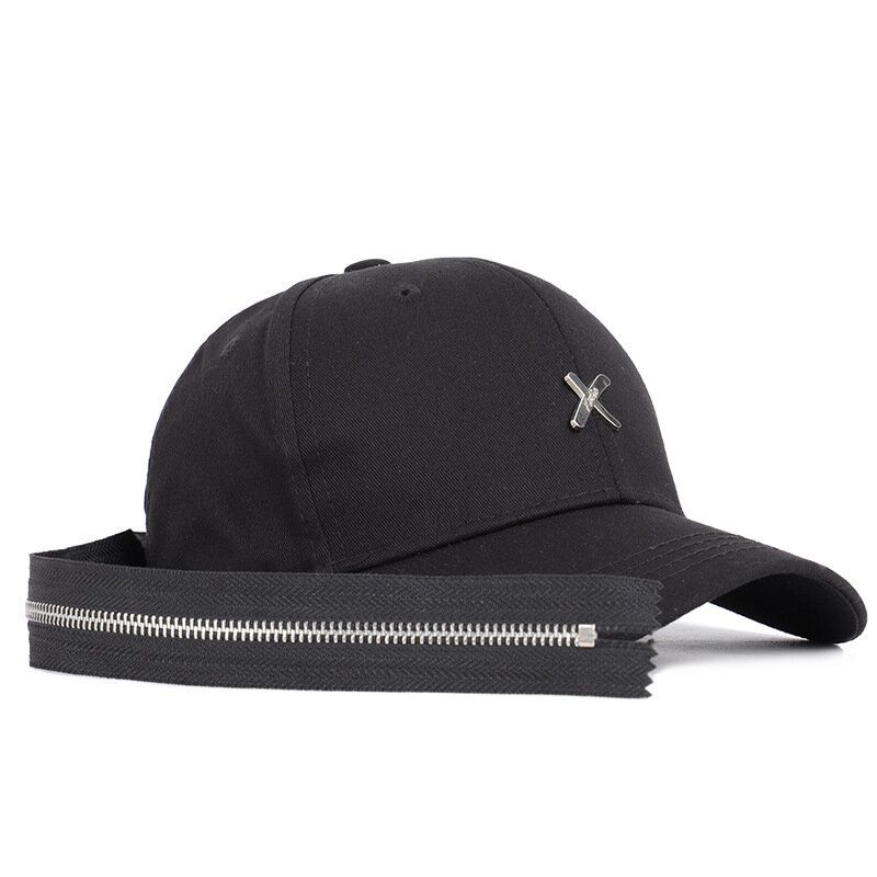 Lang Glidelås Bak Design Broderi Baseball Cap