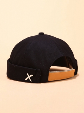 Menn & Kvinner Sjømann Cap Rullet Mansjett Retro Brimless Hatter Lue Skull Caps