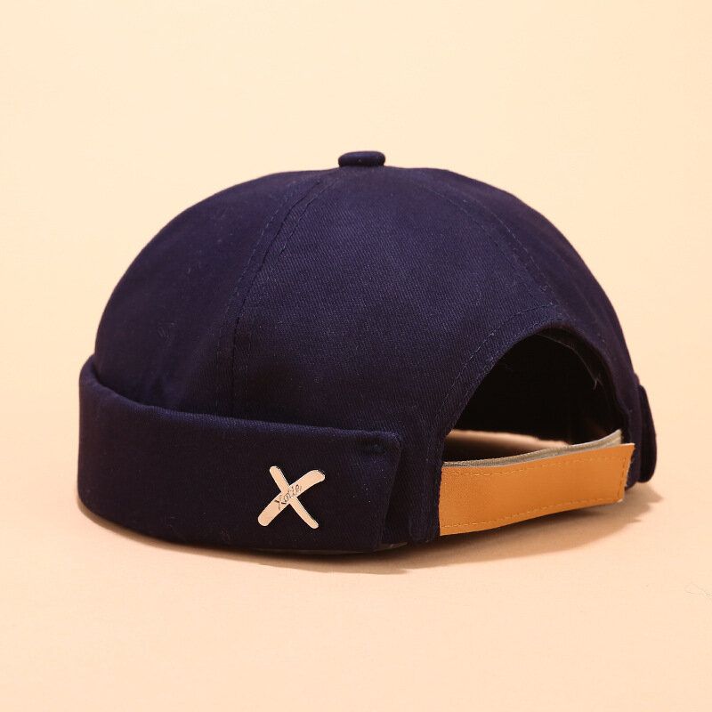 Menn & Kvinner Sjømann Cap Rullet Mansjett Retro Brimless Hatter Lue Skull Caps