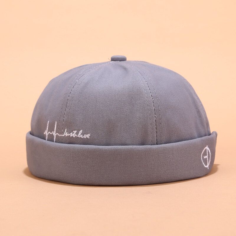 Menn & Kvinner Sjømann Cap Rullet Mansjett Retro Brimless Hatter Lue Skull Caps