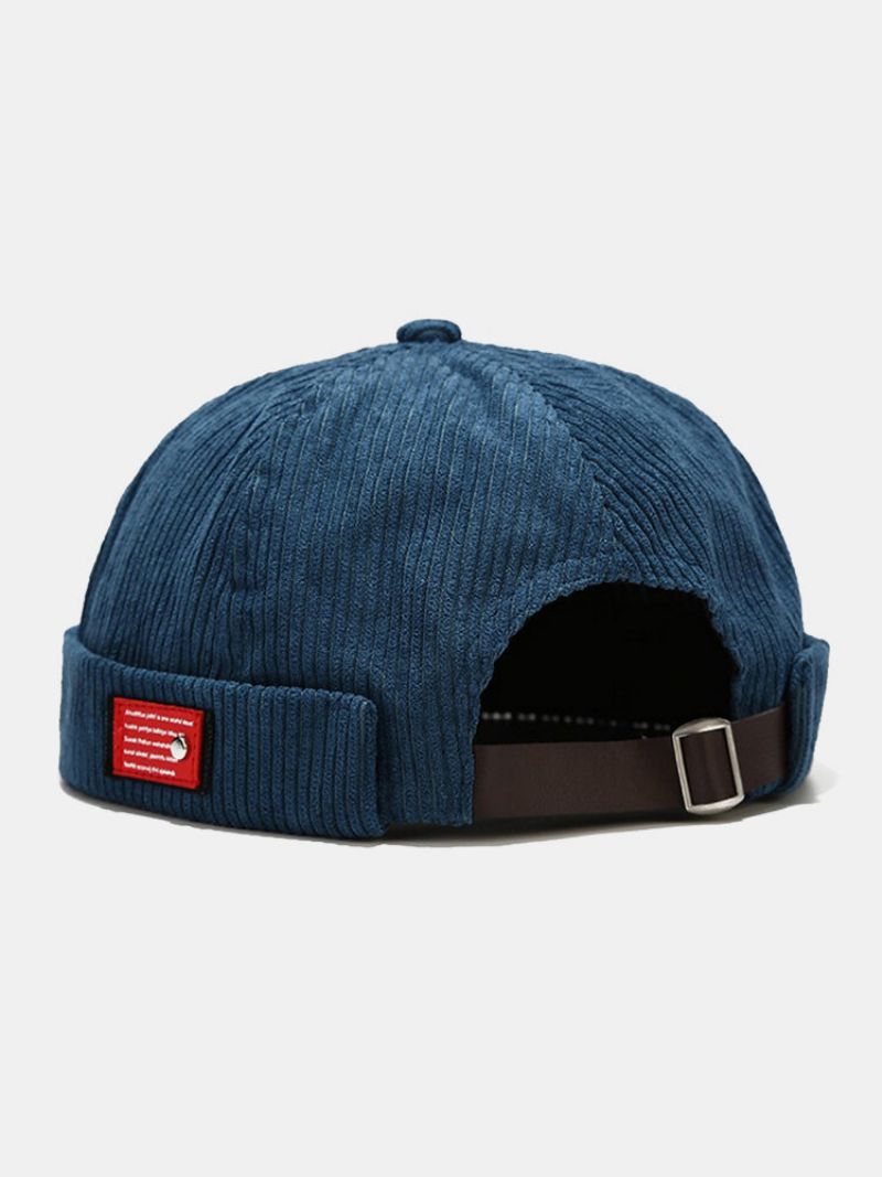 Menn Og Kvinner Corduroy Casual Retro Personlighet Mote Brimless Beanie Skull Hat Utleier Hat