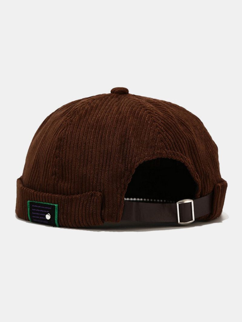 Menn Og Kvinner Corduroy Casual Retro Personlighet Mote Brimless Beanie Skull Hat Utleier Hat