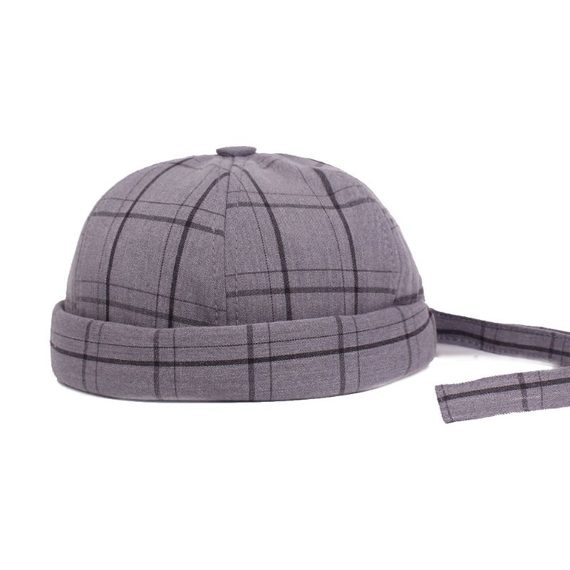 Menn Og Kvinner Justerbart Gitter Bomull Fransk Bøttehette Retro Crimping Brimless Hat Braid Hat