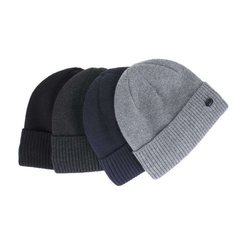 Menns Kvinner Plus Vanlig Hode Cap Strikket Genser Cap Beanie Hats