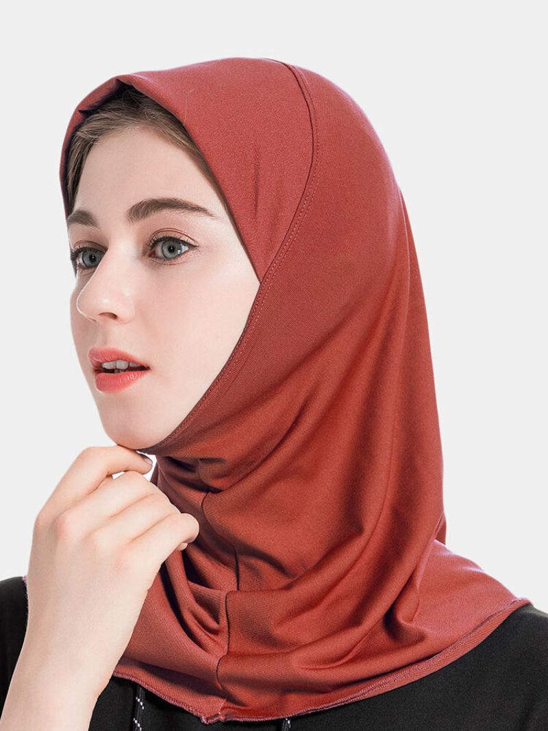 Muslimsk Hijab Skjerf Dame Solid Crystal Hemp