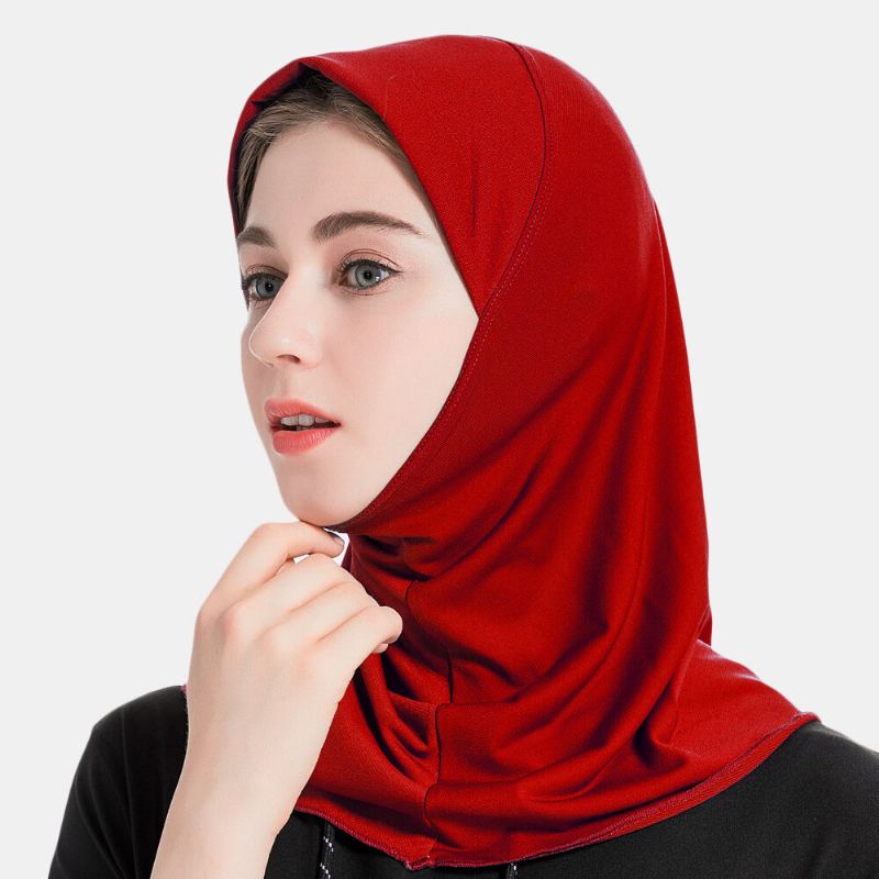 Muslimsk Hijab Skjerf Dame Solid Crystal Hemp