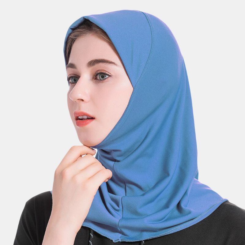 Muslimsk Hijab Skjerf Dame Solid Crystal Hemp