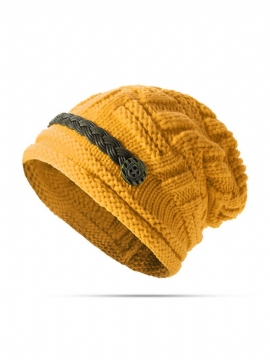 Strikk Hekleknapper Stropphette Dekorative Fletter Baggy Beanie Hat