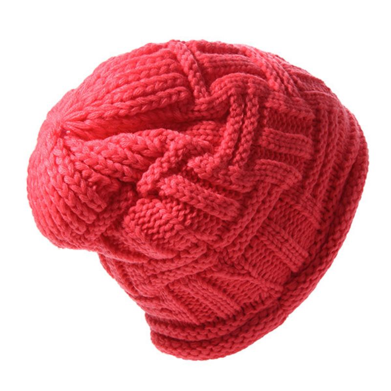 Strikk Hekleknapper Stropphette Dekorative Fletter Baggy Beanie Hat