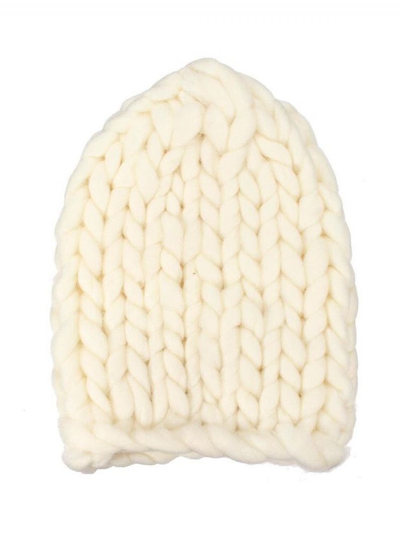 Strikk Heklet Gorro Bonnet Dome Cap Chunky Triangle Stereo Beanie Hat