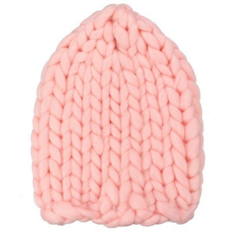 Strikk Heklet Gorro Bonnet Dome Cap Chunky Triangle Stereo Beanie Hat