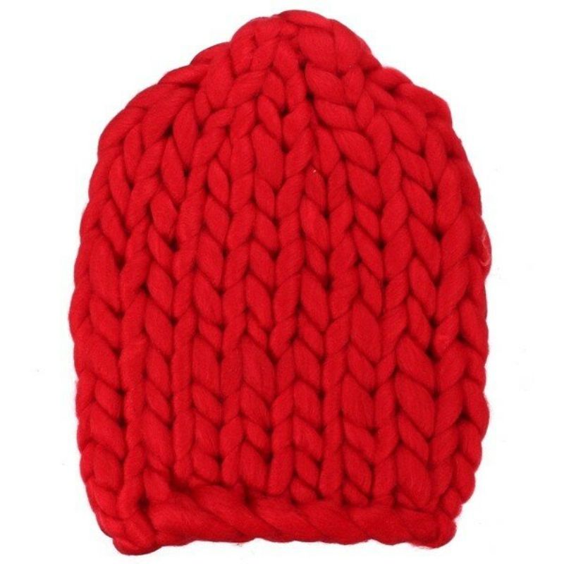 Strikk Heklet Gorro Bonnet Dome Cap Chunky Triangle Stereo Beanie Hat