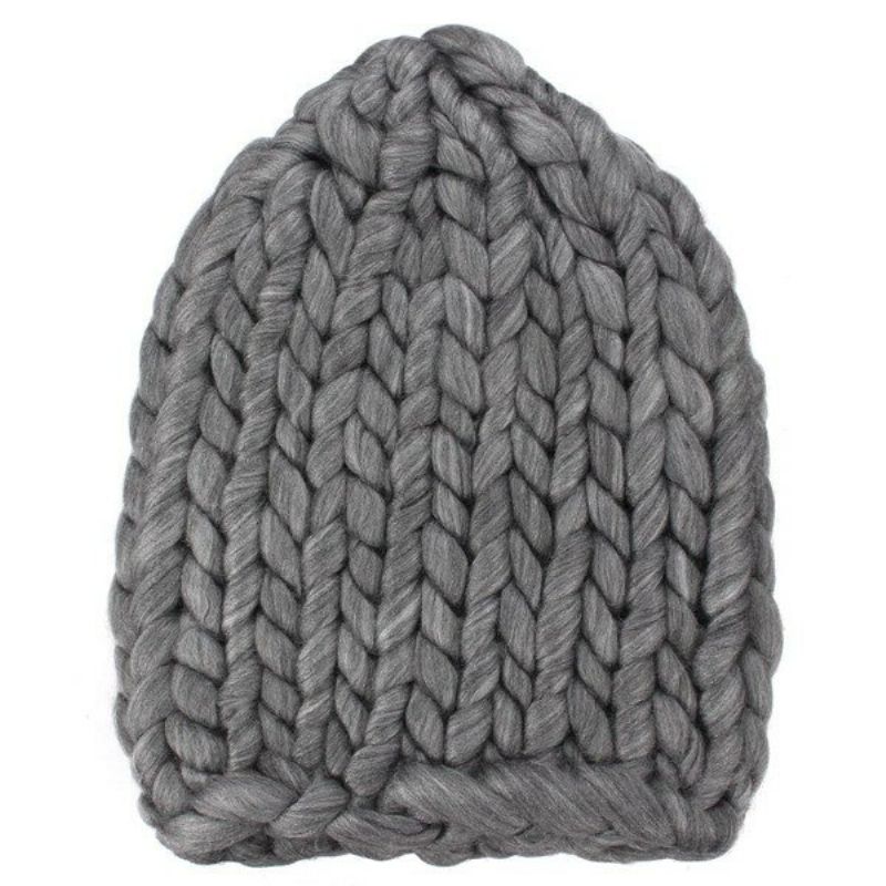 Strikk Heklet Gorro Bonnet Dome Cap Chunky Triangle Stereo Beanie Hat