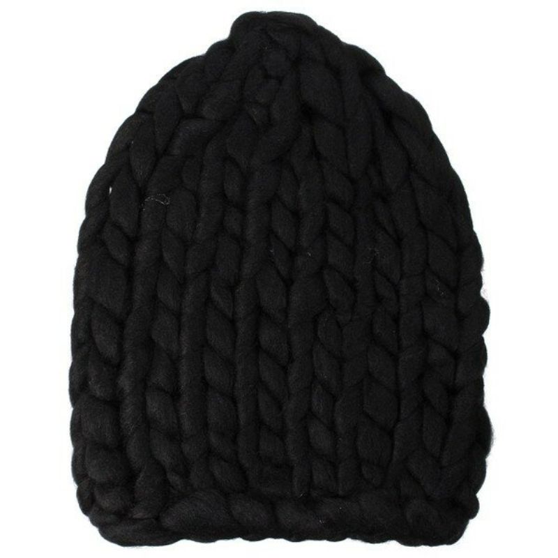 Strikk Heklet Gorro Bonnet Dome Cap Chunky Triangle Stereo Beanie Hat