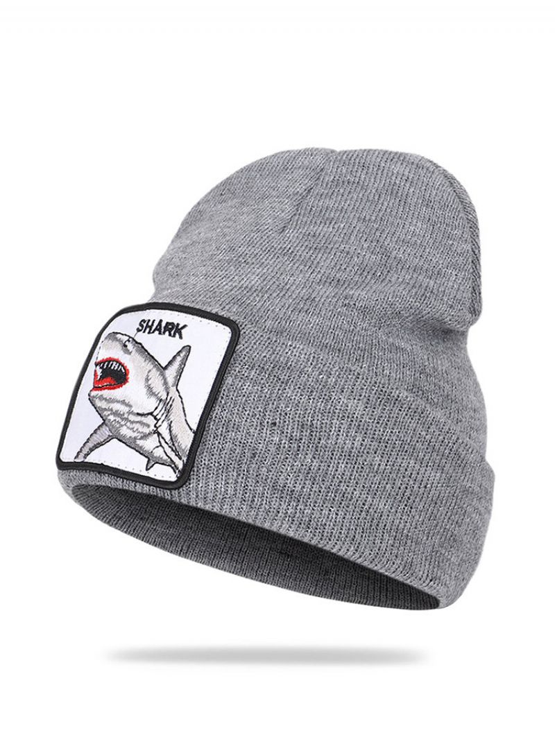 Ulllue Dyremønster Strikket Lue Skull Cap Beanie