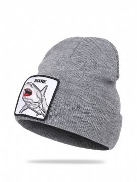 Ulllue Dyremønster Strikket Lue Skull Cap Beanie