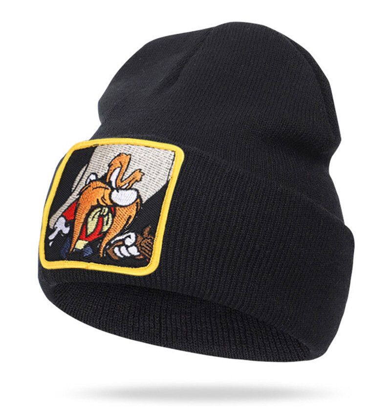 Ulllue Dyremønster Strikket Lue Skull Cap Beanie