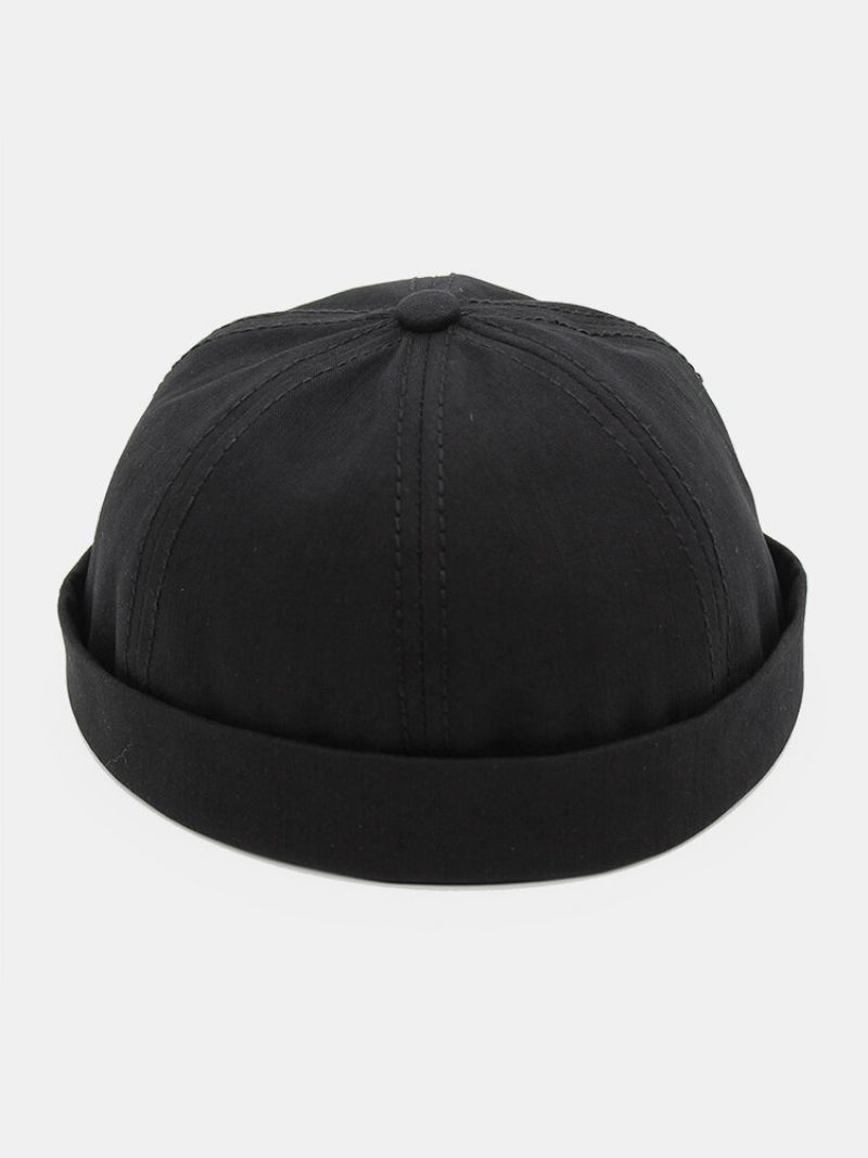 Unisex Bomull All-match Justerbar Brimless Beanie Landlord Caps Skull