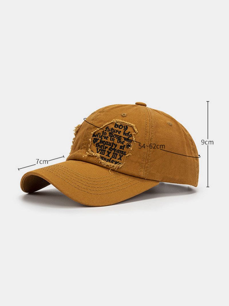 Unisex Bomull Broken Hole Letters Brodery All-match Sunshade Baseball Cap