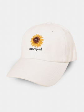 Unisex Bomull Ensfargede Bokstaver Daisy Brodery Fashion Baseball Caps