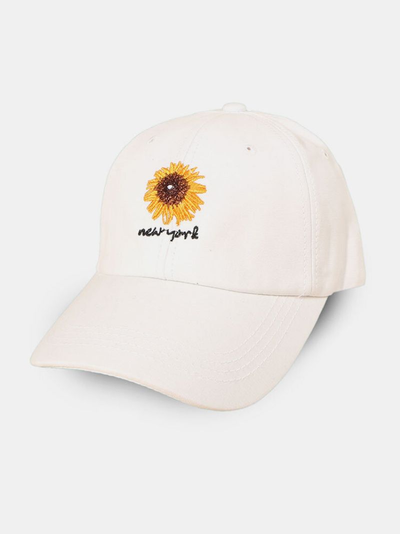 Unisex Bomull Ensfargede Bokstaver Daisy Brodery Fashion Baseball Caps