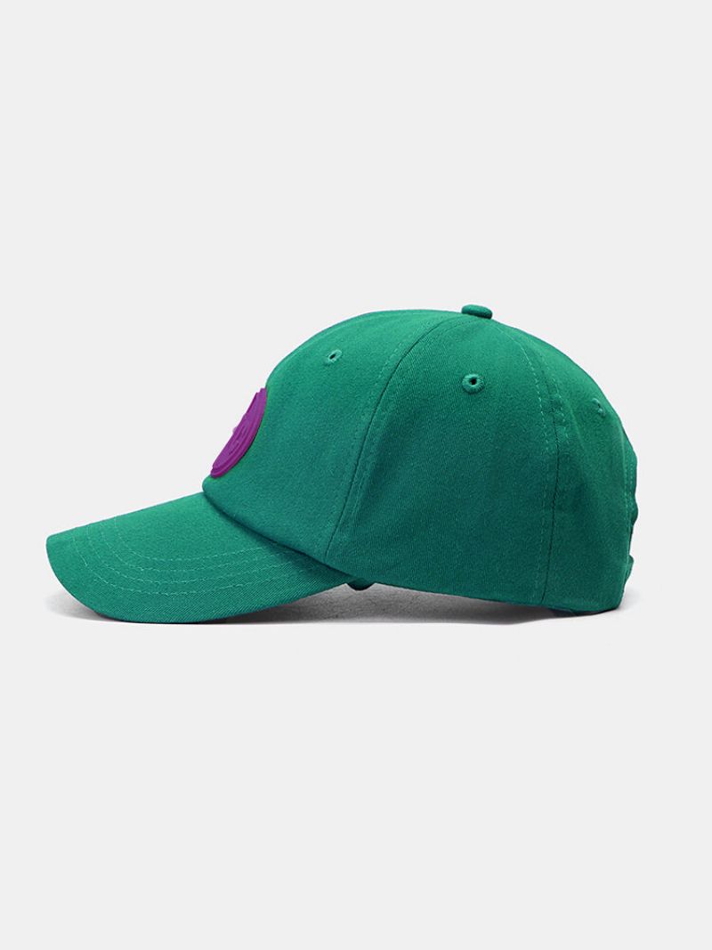 Unisex Bomull Ensfarget Bokstavmønster Gummi Rund Etikett All-match Solkrem Baseballcap