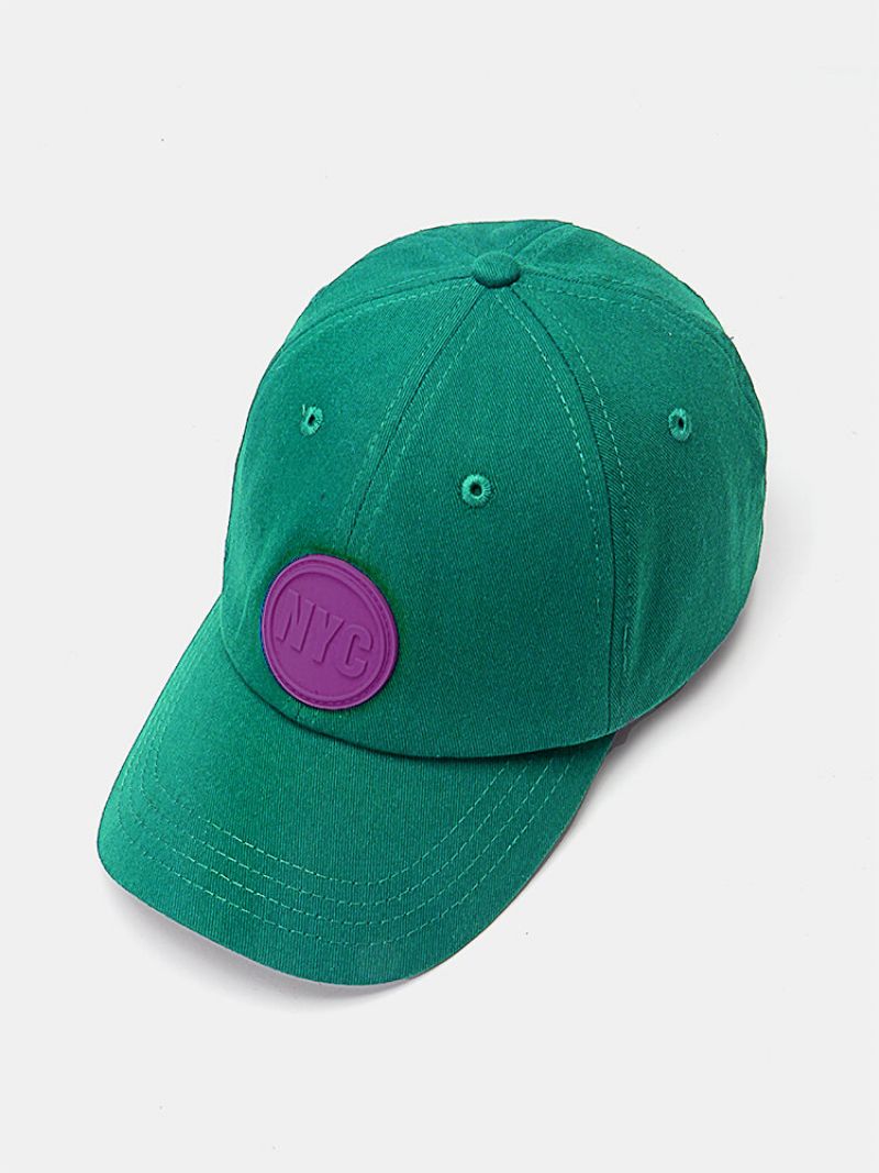 Unisex Bomull Ensfarget Bokstavmønster Gummi Rund Etikett All-match Solkrem Baseballcap