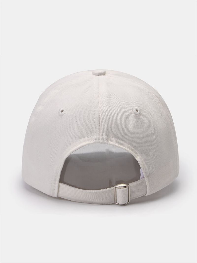 Unisex Bomull Ensfarget Bokstavmønster Gummi Rund Etikett All-match Solkrem Baseballcap