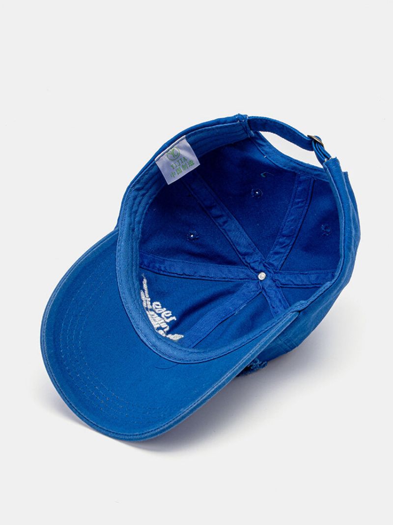 Unisex Bomull Frynsete Kant Ødelagte Hull Tall Bokstaver Broderi Mote All-match Baseballcaps