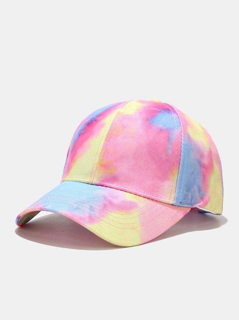 Unisex Bomull Toppsydd Fargerik Tie-dye Myk Topp Justerbar Fritidssolskjerm Baseballcapser