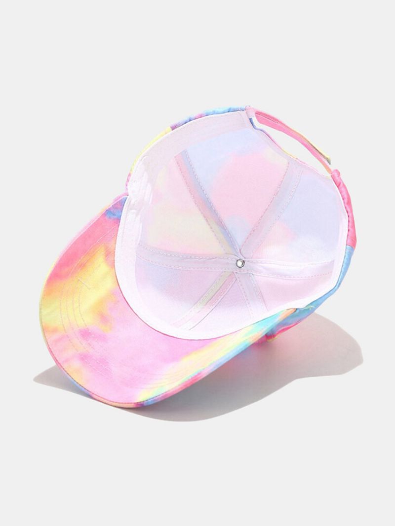 Unisex Bomull Toppsydd Fargerik Tie-dye Myk Topp Justerbar Fritidssolskjerm Baseballcapser