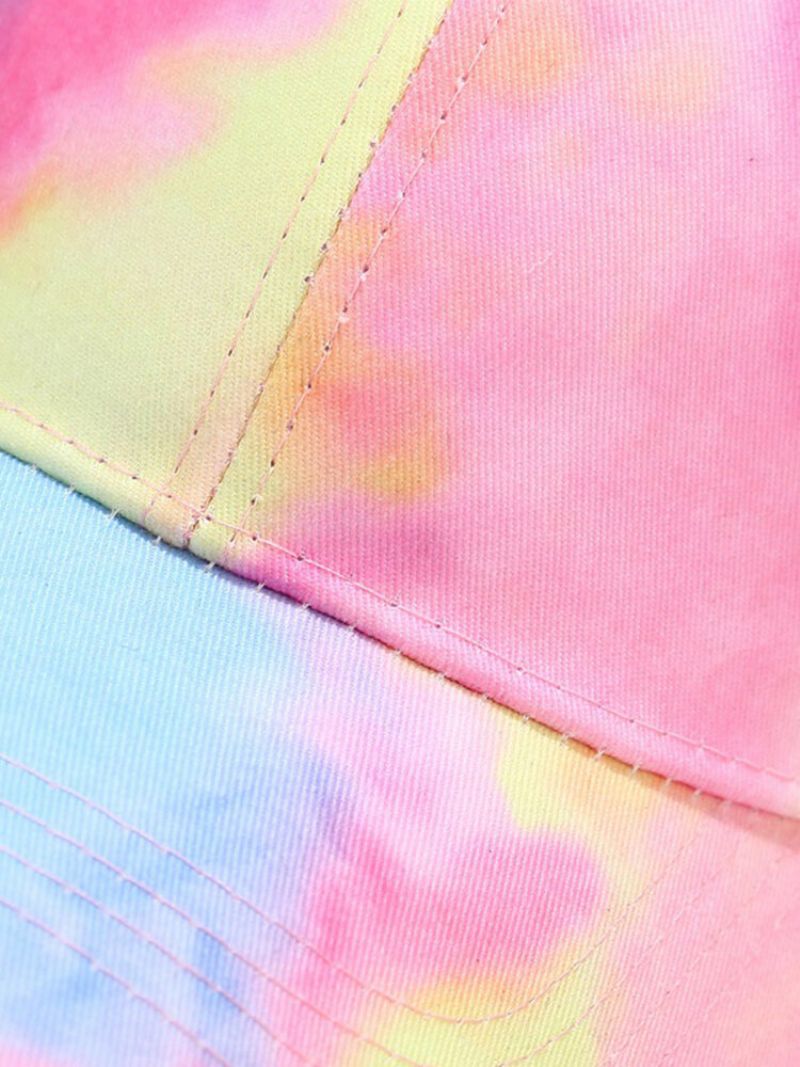 Unisex Bomull Toppsydd Fargerik Tie-dye Myk Topp Justerbar Fritidssolskjerm Baseballcapser