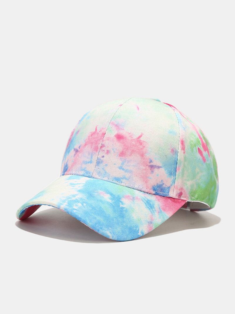 Unisex Bomull Toppsydd Fargerik Tie-dye Myk Topp Justerbar Fritidssolskjerm Baseballcapser