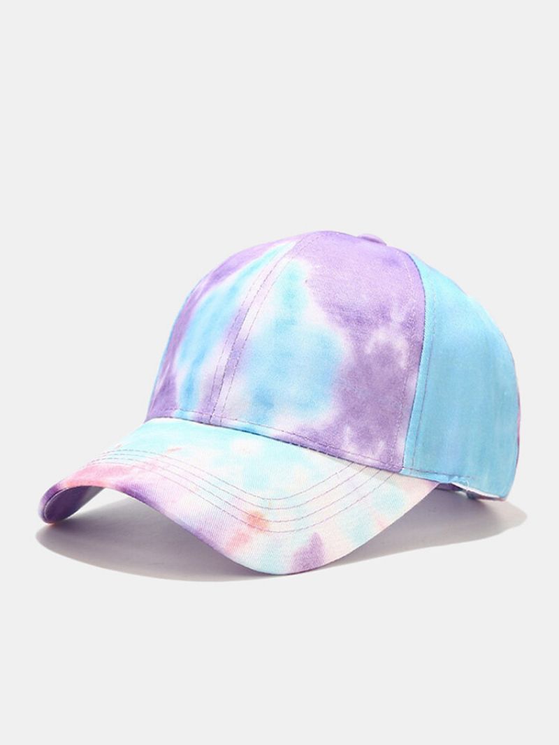 Unisex Bomull Toppsydd Fargerik Tie-dye Myk Topp Justerbar Fritidssolskjerm Baseballcapser