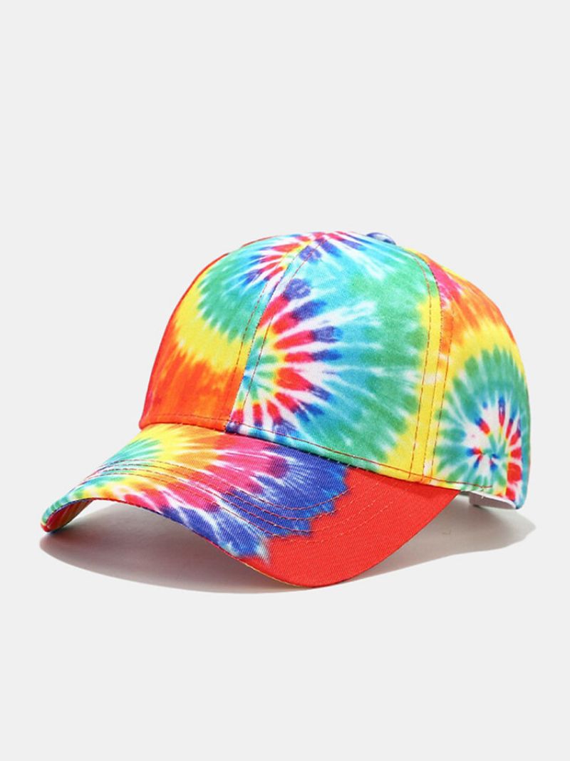 Unisex Bomull Toppsydd Fargerik Tie-dye Myk Topp Justerbar Fritidssolskjerm Baseballcapser