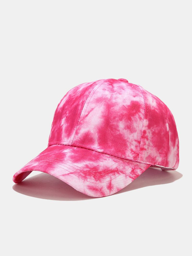 Unisex Bomull Toppsydd Fargerik Tie-dye Myk Topp Justerbar Fritidssolskjerm Baseballcapser