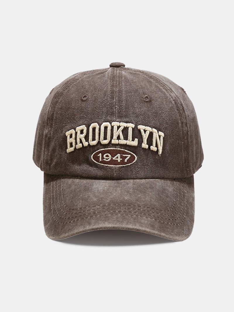 Unisex Bomull Utendørs Casual Retro Vasket Tredimensjonal Alfabet Baseball Cap Peaked Cap