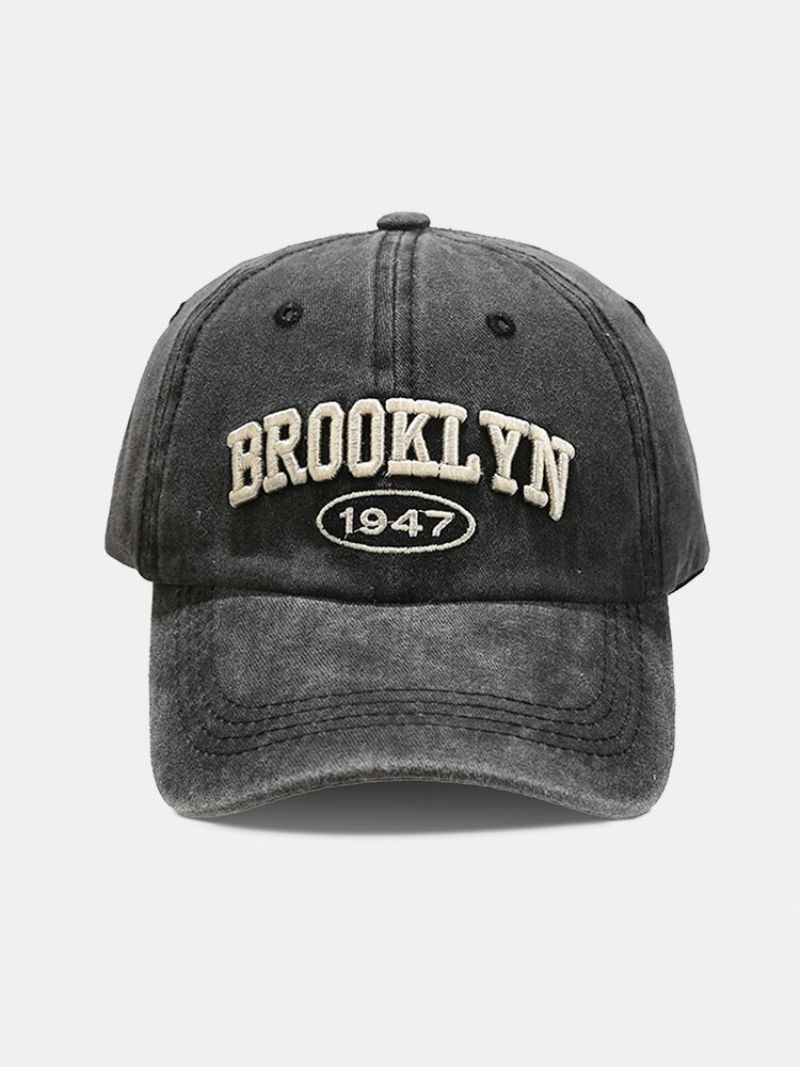 Unisex Bomull Utendørs Casual Retro Vasket Tredimensjonal Alfabet Baseball Cap Peaked Cap