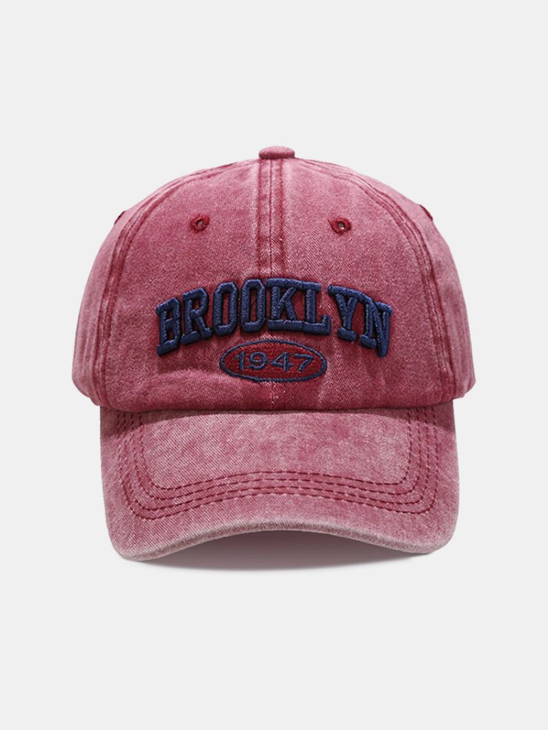 Unisex Bomull Utendørs Casual Retro Vasket Tredimensjonal Alfabet Baseball Cap Peaked Cap