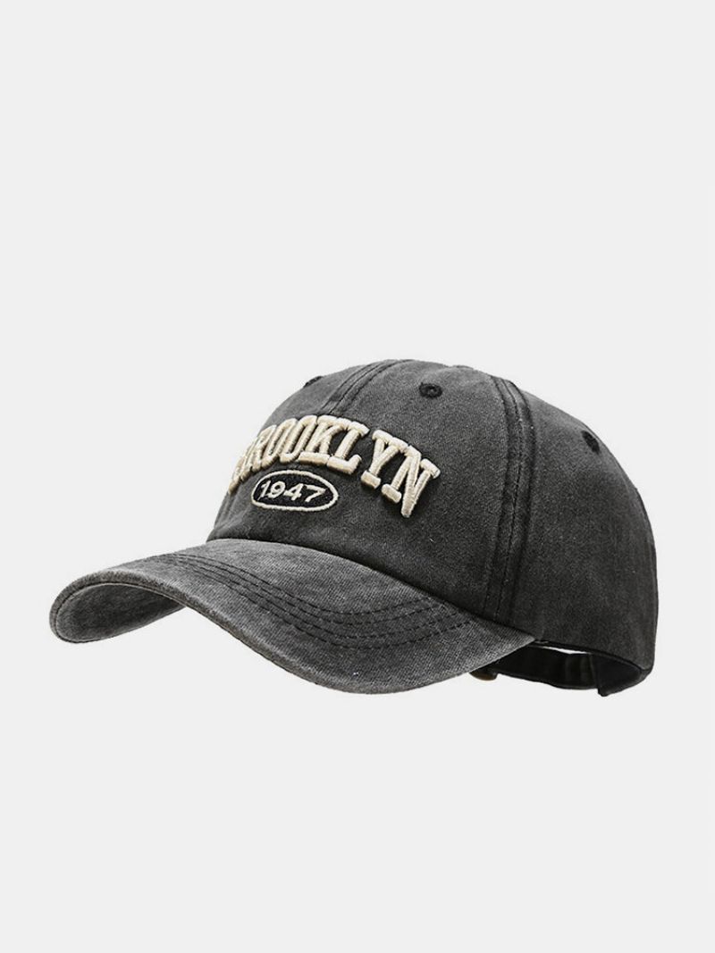 Unisex Bomull Utendørs Casual Retro Vasket Tredimensjonal Alfabet Baseball Cap Peaked Cap