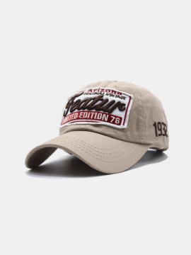 Unisex Bomullsbrevbroderilapp All Match Solkrem Baseballcaps