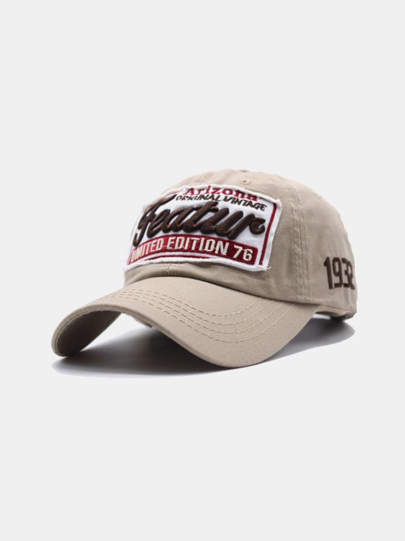 Unisex Bomullsbrevbroderilapp All Match Solkrem Baseballcaps