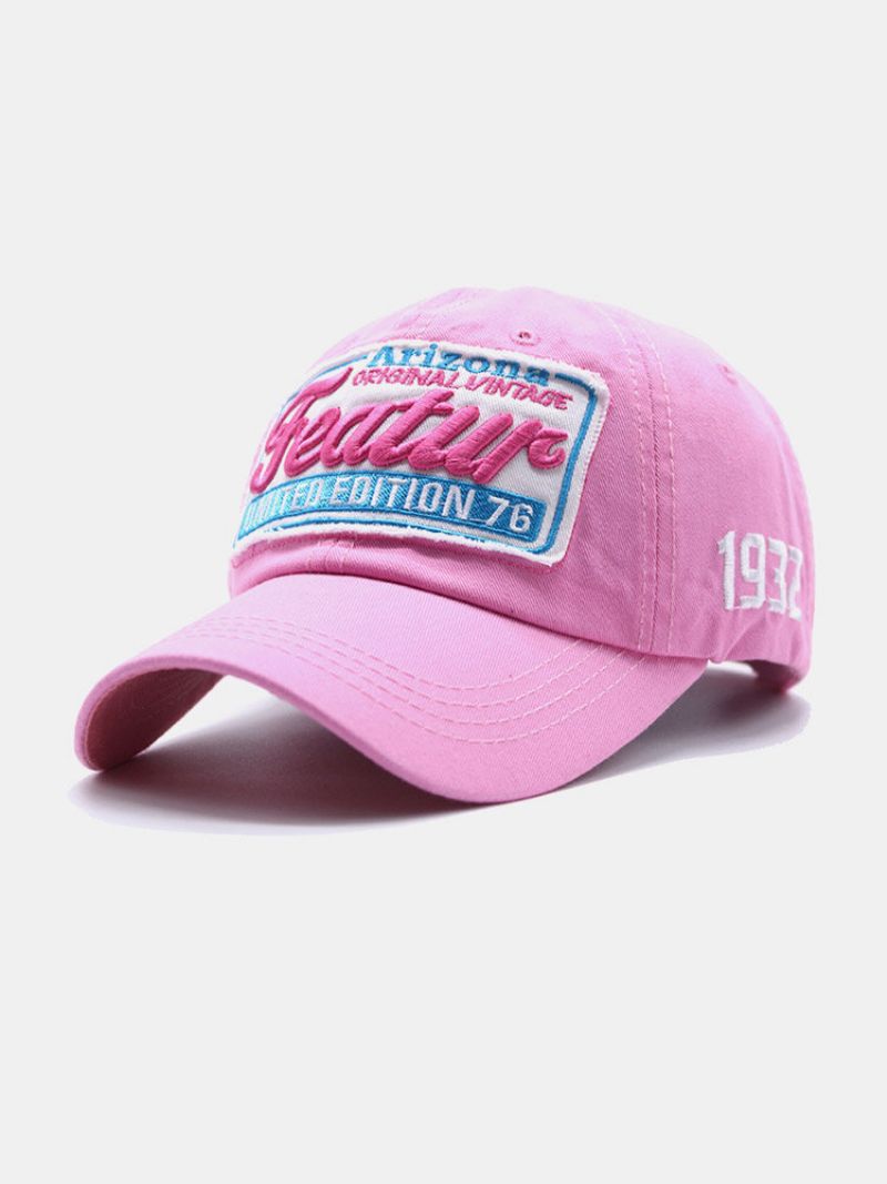 Unisex Bomullsbrevbroderilapp All Match Solkrem Baseballcaps