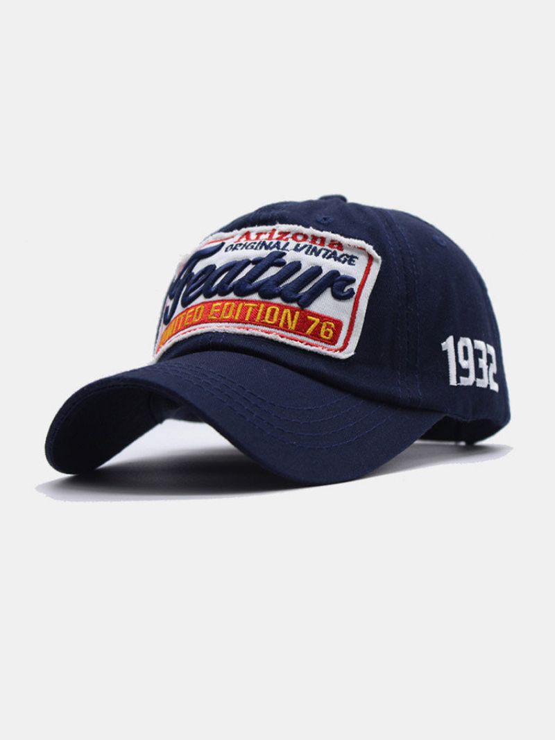 Unisex Bomullsbrevbroderilapp All Match Solkrem Baseballcaps