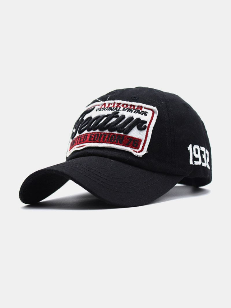 Unisex Bomullsbrevbroderilapp All Match Solkrem Baseballcaps