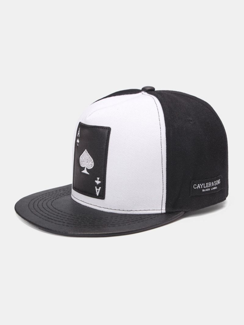 Unisex Bomullspoker Patch Fuglemønstertrykk Patchwork Flatbremmet Hip Hop Solseil Baseballcaps