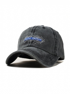 Unisex Broderimønster Vasket Denim Baseballcaps Klassisk Pustende Utendørs Solskjermhatt