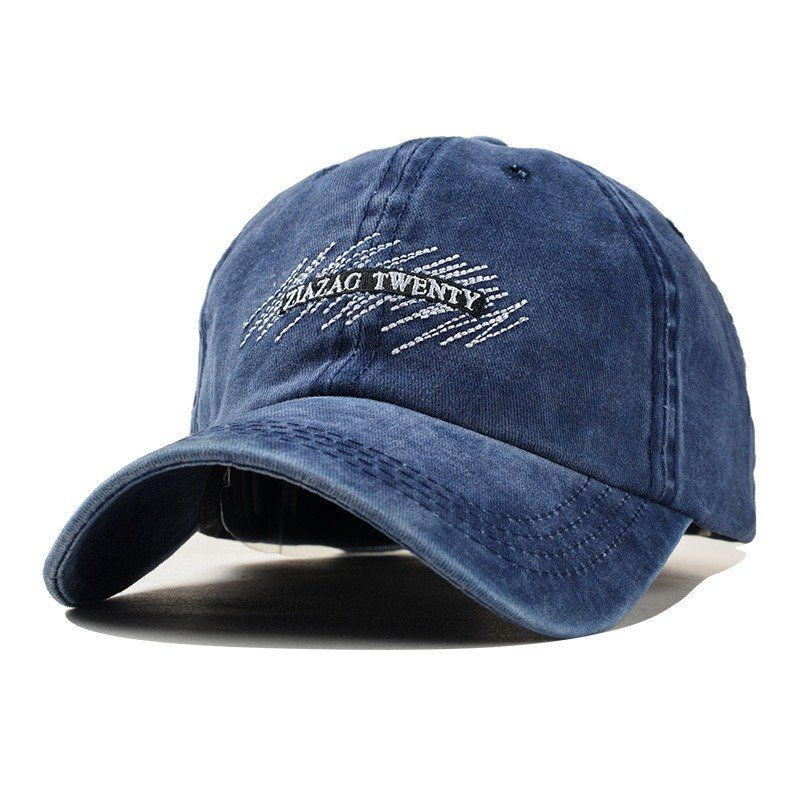 Unisex Broderimønster Vasket Denim Baseballcaps Klassisk Pustende Utendørs Solskjermhatt